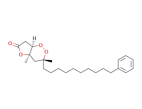 Molecular Structure of 162559-02-6 (L-xylo-Heptonic acid,2,3,5,6,7-pentadeoxy-3,6-epidioxy-4-C-methyl-6-C-(10-phenyldecyl)-, g-lactone (9CI))