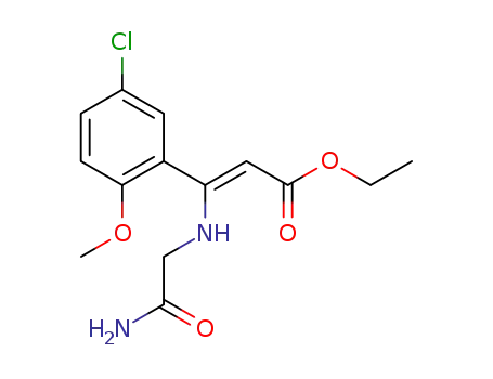Molecular Structure of 1435472-76-6 ((Z)-ethyl 3-((2-amino-2-oxoethyl)amino)-3-(5-chloro-2-methoxyphenyl)acrylate)