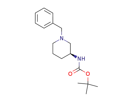 Molecular Structure of 216854-24-9 ((R)-1-Benzyl-3-N-Boc-aminopiperidine)