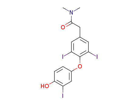 Molecular Structure of 1417653-48-5 (2-(4-(4-hydroxy-3-iodophenoxy)-3,5-diiodophenyl)-N,N-dimethylacetamide)