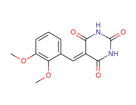 Molecular Structure of 93289-23-7 (5-(2,3-dimethoxybenzylidene)pyrimidine-2,4,6(1H,3H,5H)-trione)