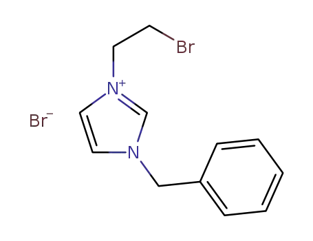 Molecular Structure of 1333403-17-0 (1-benzyl-3-(2-bromoethyl)-1H-imidazol-3-ium bromide)
