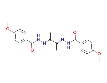 Molecular Structure of 107811-53-0 (Benzoic acid, 4-methoxy-,
(1,2-dimethyl-1,2-ethanediylidene)dihydrazide)