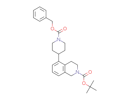 Molecular Structure of 1430563-75-9 (tert-butyl 5-(1-(benzyloxycarbonyl)piperidin-4-yl)-3,4-dihydroisoquinoline-2(1H)-carboxylate)