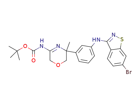 {5-[3-(6-bromo-benzo[d]isothiazol-3-ylamino)phenyl]-5-methyl-5,6-dihydro-2H-[1,4]oxazin-3-yl}-carbamic acid tert-butyl ester