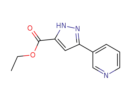 Molecular Structure of 251658-58-9 (5-(PYRIDIN-3-YL)-1H-PYRAZOLE-3-CARBOXYLIC ACID ETHYL ESTER)