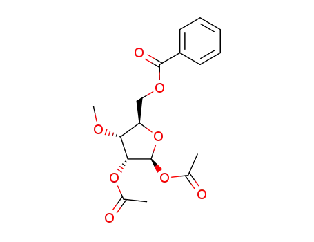 Molecular Structure of 10300-21-7 (1,2-Di-O-acetyl-5-Benzoyl-3-O-Methyl-D-ribofuranose)