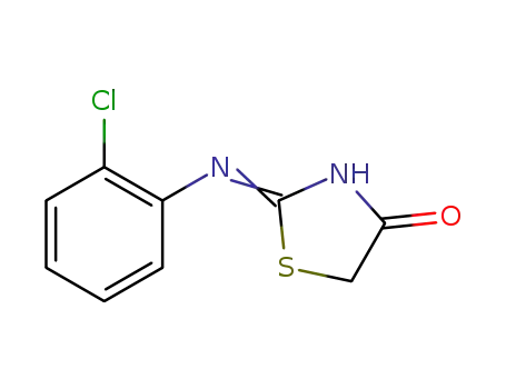 Molecular Structure of 39130-93-3 (4-Thiazolidinone, 2-[(2-chlorophenyl)imino]-)