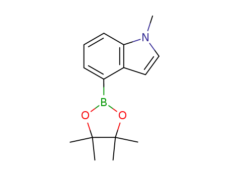 Molecular Structure of 898289-06-0 (1-METHYL-1H-INDOLE-4-BORONIC ACID, PINACOL ESTER 97%1-METHYL-4-(4,4,5,5-TETRAMETHYL-1,3,2-DIOXABOROLAN-2-YL)-1H-INDOLE)