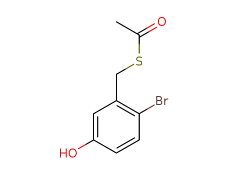 Molecular Structure of 1609496-75-4 (S-(2-bromo-5-hydroxybenzyl)ethanethioate)