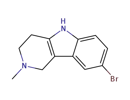 Molecular Structure of 5055-01-6 (8-bromo-2-methyl-2,3,4,5-tetrahydro-1H-pyrido[4,3-b]indole)