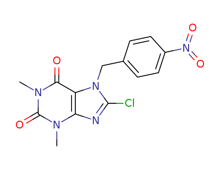 1604-79-1,8-chloro-1,3-dimethyl-7-(4-nitrobenzyl)-3,7-dihydro-1H-purine-2,6-dione,Theophylline,8-chloro-7-(p-nitrobenzyl)- (6CI,7CI,8CI); NSC 278072