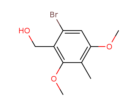 Molecular Structure of 110466-11-0 (Benzenemethanol, 6-bromo-2,4-dimethoxy-3-methyl-)
