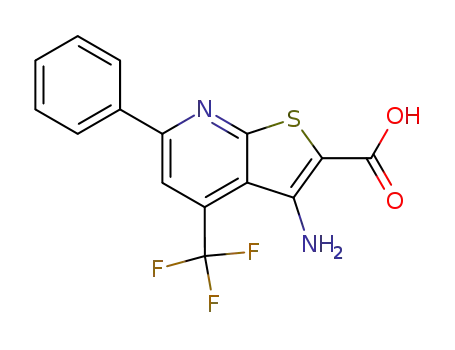 Molecular Structure of 104960-56-7 (3-AMINO-6-PHENYL-4-(TRIFLUOROMETHYL)THIENO[2,3-B]PYRIDINE-2-CARBOXYLIC ACID)