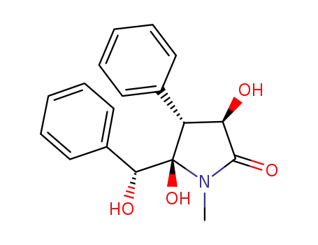 Molecular Structure of 595582-28-8 (2-Pyrrolidinone,
3,5-dihydroxy-5-[(R)-hydroxyphenylmethyl]-1-methyl-4-phenyl-,
(3R,4R,5R)-)