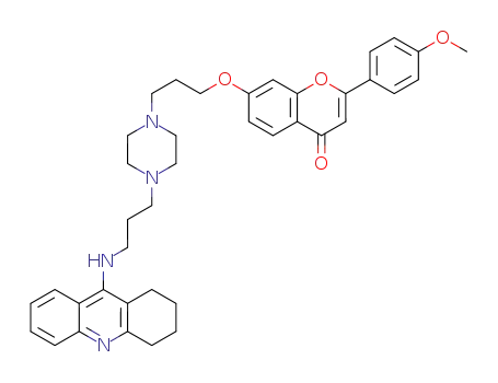 2-(4-methoxyphenyl)-7-(3-(4-(3-((1,2,3,4-tetrahydroacridin-9-yl)amino)propyl)piperazin-1-yl)propoxy)-4H-chromen-4-one