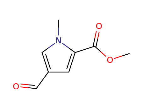Molecular Structure of 67858-47-3 (METHYL 4-FORMYL-1-METHYL-1H-PYRROLE-2-CARBOXYLATE)