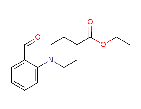 Molecular Structure of 259683-56-2 (1-(2-FORMYLPHENYL)PIPERIDINE-4-CARBOXYLIC ACID ETHYL ESTER)