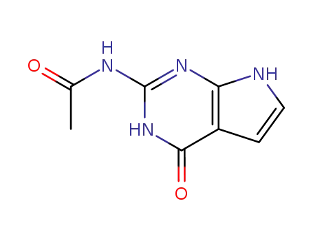 Molecular Structure of 62160-25-2 (N-(4-Oxo-1,7-dihydropyrrolo[2,3-d]pyrimidin-2-yl)acetamide)