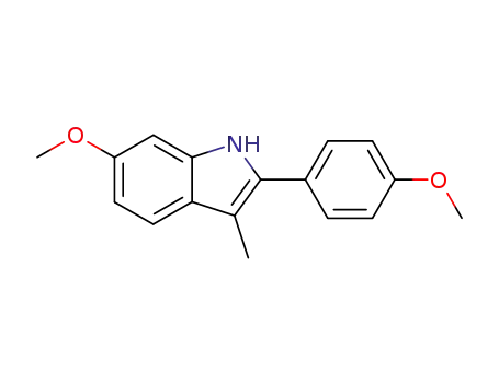 Molecular Structure of 91444-16-5 (6-methoxy-2-(4-methoxyphenyl)-3-methyl-1H-indole)