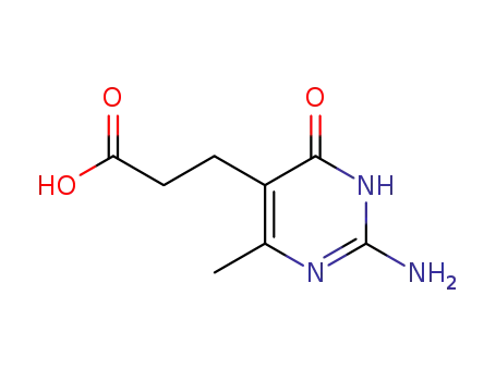 Molecular Structure of 90091-19-3 (5-Pyrimidinepropanoicacid, 2-amino-1,6-dihydro-4-methyl-6-oxo-)