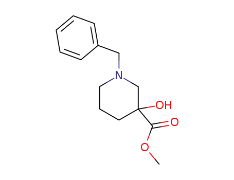 Molecular Structure of 112197-88-3 (3-Piperidinecarboxylic acid, 3-hydroxy-1-(phenylmethyl)-, methyl ester)