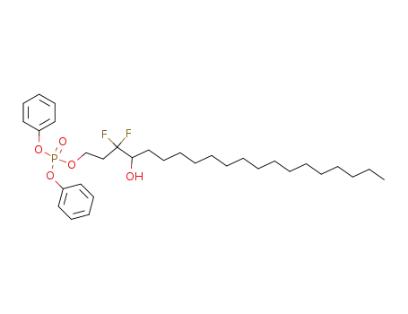 Molecular Structure of 111934-86-2 (phosphoric acid, (+/-)-3,3-difluoro-4-hydroxyeicosyl diphenyl ester)