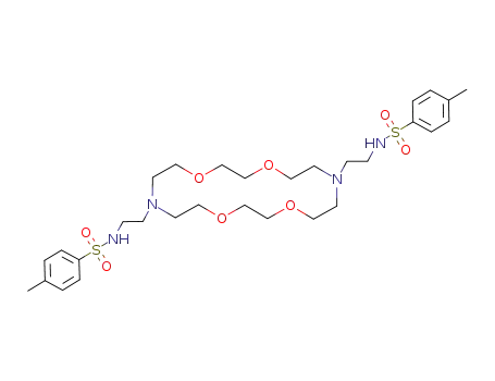 Molecular Structure of 76343-82-3 (7,16-bis<2-(p-tolylsulphonylamino)ethyl>-1,4,10-tetraoxa-7,16-diazacyclo-octadecane)