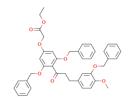 Molecular Structure of 76799-27-4 (2,3',6-tris(benzyloxy)-4-(carbethoxymethoxy)-4'-methoxydihydrochalcone)