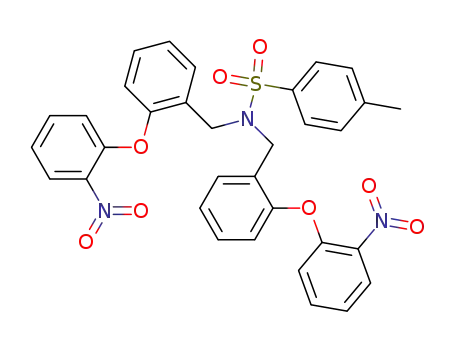 Molecular Structure of 89914-12-5 (Benzenesulfonamide,
4-methyl-N,N-bis[[2-(2-nitrophenoxy)phenyl]methyl]-)