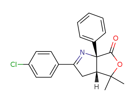 Molecular Structure of 104091-14-7 (6H-Furo[3,4-b]pyrrol-6-one,
2-(4-chlorophenyl)-3,3a,4,6a-tetrahydro-4,4-dimethyl-6a-phenyl-, cis-)