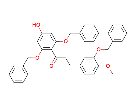 Molecular Structure of 63240-52-8 (2,3',6-tris(benzyloxy)-4-hydroxy-4'-methoxydihydrochalcone)