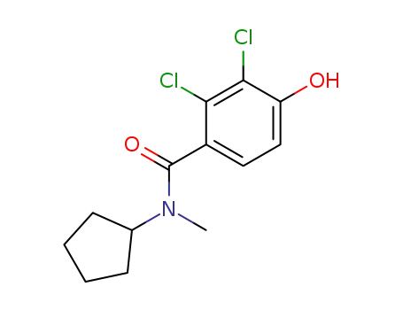 Molecular Structure of 109803-57-8 (N-methyl-N-cyclopentyl-2,3-dichloro-4-hydroxybenzamide)