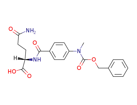 Molecular Structure of 96845-85-1 (N<sup>2</sup>-<4-<<(benzyloxy)carbonyl>methylamino>benzoyl>-L-glutamine)
