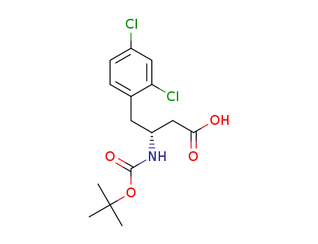 Molecular Structure of 270063-48-4 (BOC-(S)-3-AMINO-4-(2,4-DICHLORO-PHENYL)-BUTYRIC ACID)