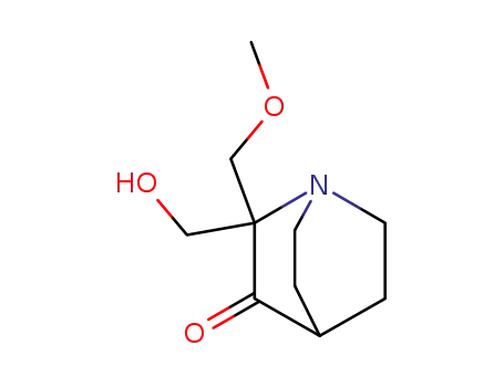Molecular Structure of 5291-32-7 (2-(Hydroxymethyl)-2-(methoxymethyl)-1-azabicyclo[2.2.2]octan-3-one)