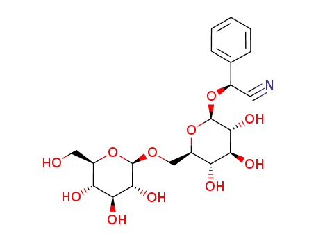 Molecular Structure of 29883-16-7 (Benzeneacetonitrile, a-[(6-O-b-D-glucopyranosyl-b-D-glucopyranosyl)oxy]-, (aS)-)