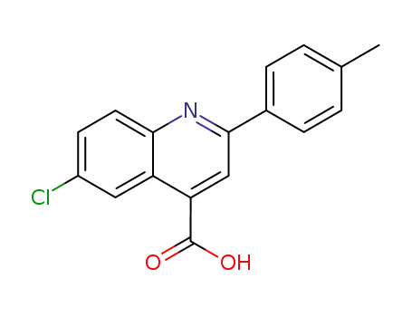 Molecular Structure of 103914-61-0 (6-CHLORO-2-(4-METHYLPHENYL)QUINOLINE-4-CARBOXYLICACID)