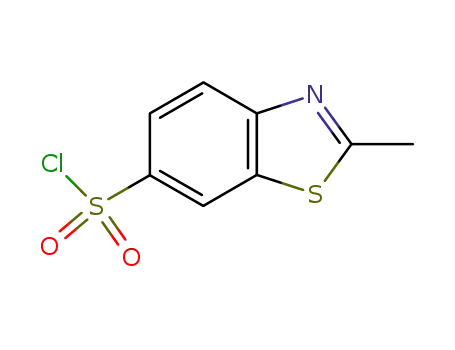 Molecular Structure of 21431-13-0 (2-METHYL-1,3-BENZOTHIAZOLE-6-SULPHONYL CHLORIDE 95+%)