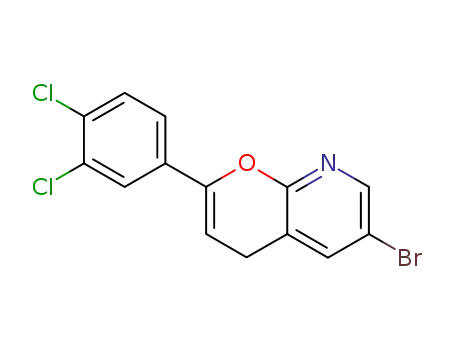 Molecular Structure of 102830-84-2 (6-bromo-2-(3,4-dichlorophenyl)-4H-pyrano[2,3-b]pyridine)
