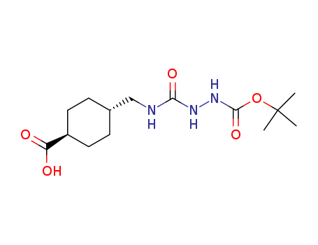 Molecular Structure of 139976-27-5 (Hydrazinecarboxylic acid,
2-[[[(4-carboxycyclohexyl)methyl]amino]carbonyl]-, 1-(1,1-dimethylethyl)
ester, trans-)