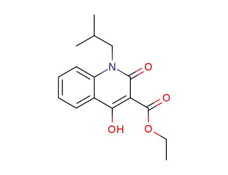 Molecular Structure of 303776-43-4 (3-Quinolinecarboxylic acid,
1,2-dihydro-4-hydroxy-1-(2-methylpropyl)-2-oxo-, ethyl ester)