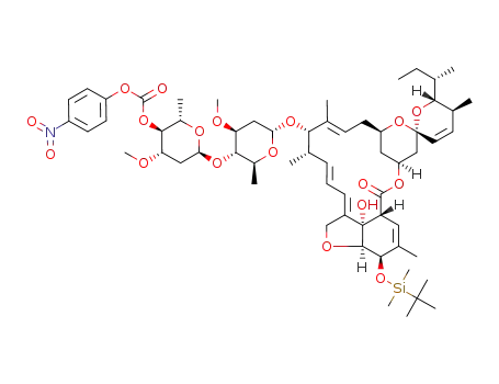 Molecular Structure of 81924-49-4 (5-O-(tert-butyldimethylsilyl)-4''-O-<<(4-nitrophenyl)oxy>carbonyl>avermectin B<sub>1a</sub>)
