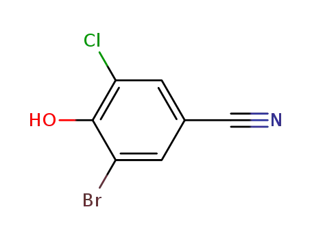 Molecular Structure of 1689-86-7 (Benzonitrile, 3-bromo-5-chloro-4-hydroxy-)