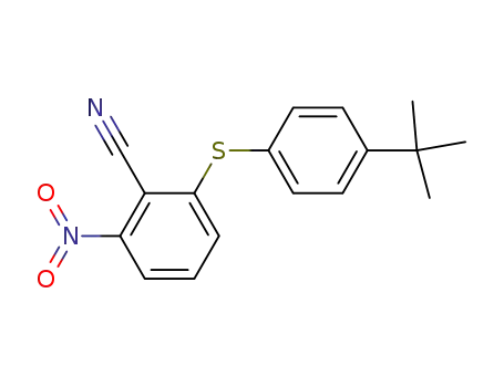 Molecular Structure of 168910-31-4 (2-(4-tert-Butyl-phenylsulfanyl)-6-nitro-benzonitrile)