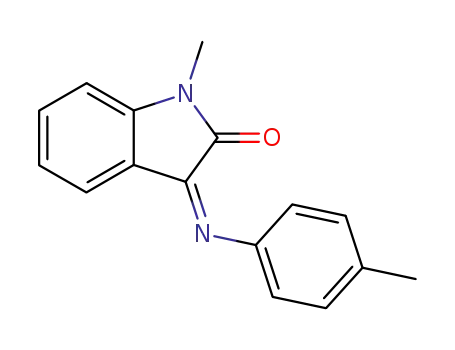 Molecular Structure of 80110-08-3 (2H-Indol-2-one, 1,3-dihydro-1-methyl-3-[(4-methylphenyl)imino]-)