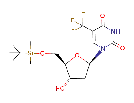 Molecular Structure of 127978-84-1 (5'-O-(tert-butyldimethylsilyl)-2'-deoxy-5-(trifluoromethyl)uridine)