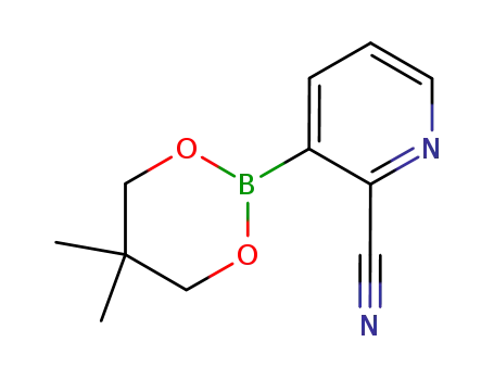 Molecular Structure of 868944-75-6 (2-Cyanopyridine-3-boronic acid neopentyl glycol ester)