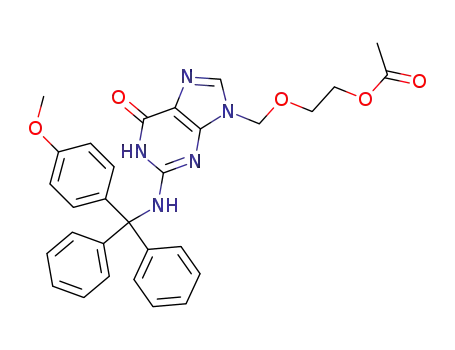 Acetic acid 2-(2-{[(4-methoxy-phenyl)-diphenyl-methyl]-amino}-6-oxo-1,6-dihydro-purin-9-ylmethoxy)-ethyl ester