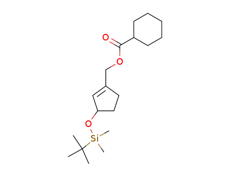 Molecular Structure of 461406-29-1 (cyclohexanecarboxylic acid 3-(<i>tert</i>-butyl-dimethyl-silanyloxy)-cyclopent-1-enylmethyl ester)